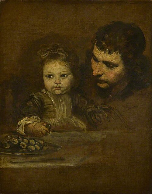 A Man and a Child eating Grapes, 1849, 