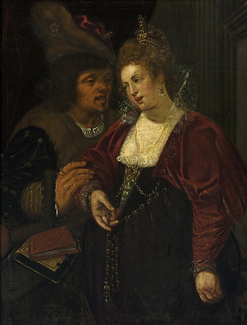 Man en vrouw in 17de eeuws kostuum, 1675, 