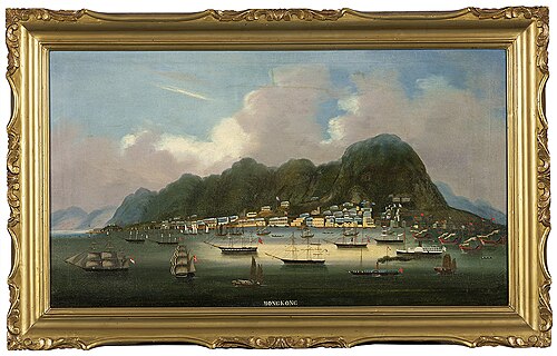 Gezicht op Hong Kong, 1850, 