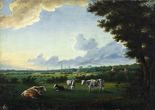 Groningen gezien vanuit het Zuiden, 1828, 