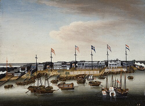 De rede van Canton met de Europese factorijen, 1810, 