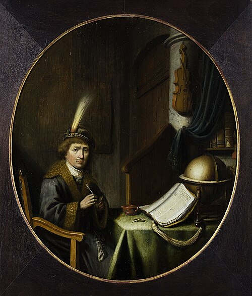 Een geleerde aan zijn schrijftafel, 1755, 