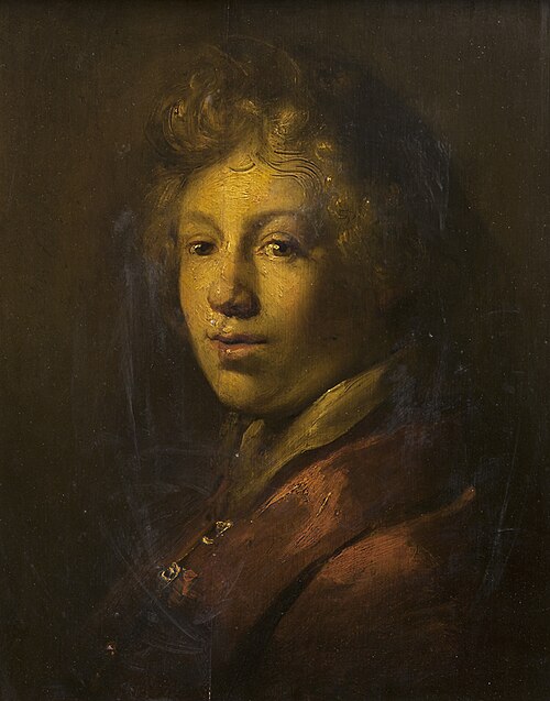 Portrait of Rembrandt with red cloak, 1710, 
