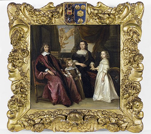 Mr. J. Schulenborgh and Margaretha Nieuhoff with son and daughter, 1649, 