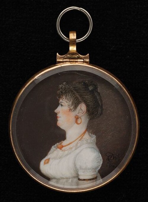 Portretminiatuur van een onbekende vrouw, 1804, 
