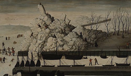 Kruiend ijs te Delfshaven, 1565, 