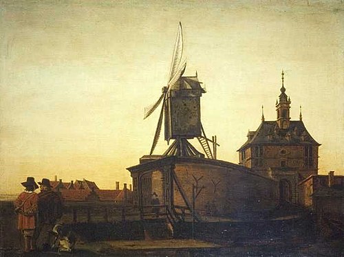 The Old Oostpoort Gate and Windmill near Rotterdam, 1675, 