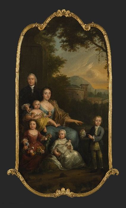 Portrait of  Johann Friedrich Hoffmann (1717-1777) and Sophia Caan (1727-1800) and their four eldest, 1755, 
