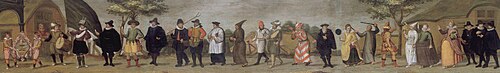 Allegorische optocht van de Dordrechtse Rederijkers Kamer de Fonteynisten, 1850, 