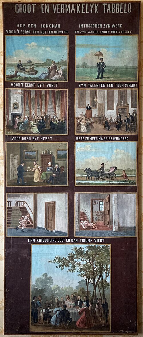 Huwelijkstableau in 9 taferelen ter gelegenheid van het huwelijk van Jhr. Hora Siccama en mej. A.C. , 1880, 