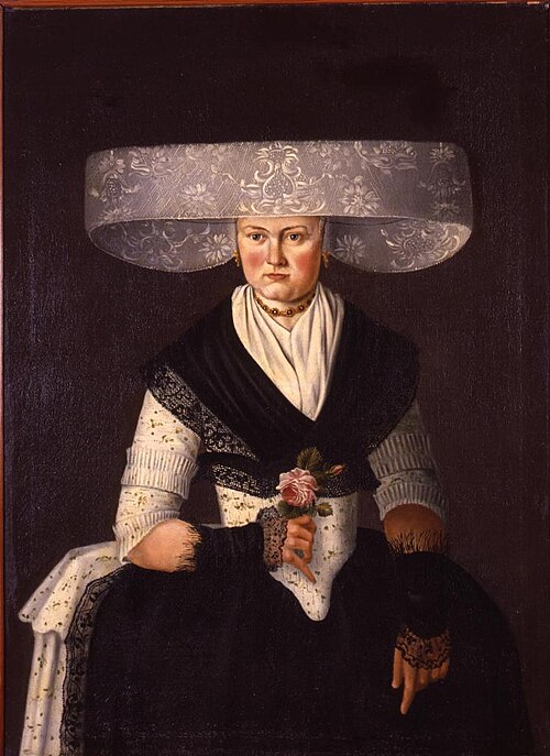 Portret van vrouw in Fries kostuum, 1799, 