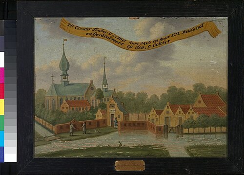 Gezicht op klooster Thabor te Tirns in Wymbritseradeel, 1799, 