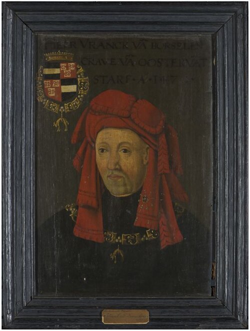 Portret van 'Heer Vranck vâ Borselen, Grave vâ Oostervât, starf Ao, 1470', 1499, 