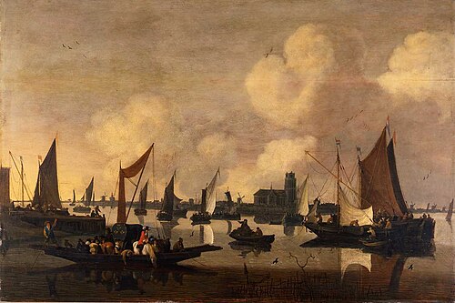 boats with view of Dordrecht, 1683, 
