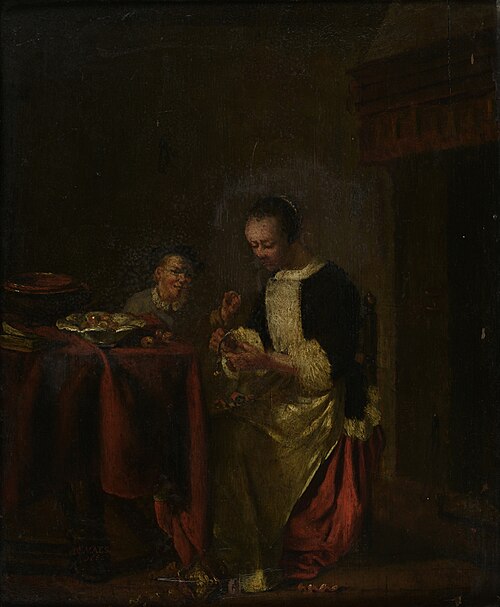 Interieur met vrouw en kind, 1662, 