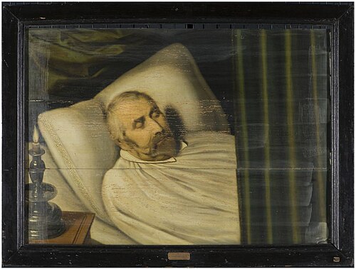 Portret van Viglius van Aytta II op zijn doodsbed, 1635, 