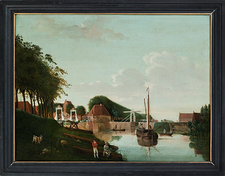 Gezicht op Bolwerk met Halvemaanspoort te Dokkum, 1794, 