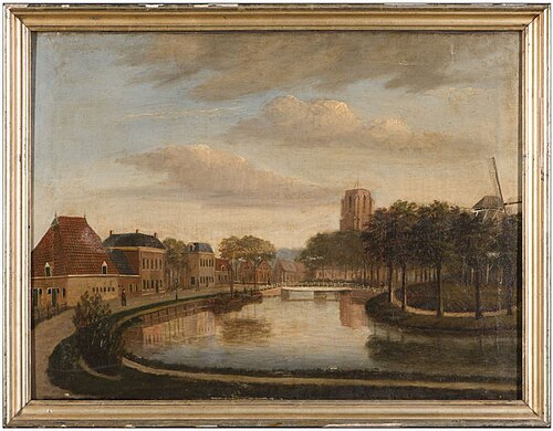 Gezicht op de Vrouwepoortsbrug met op achtergrond de Oldehove, 1864, 