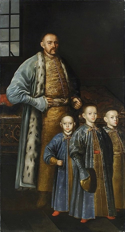 Portrait de Maksymilian Franciszek Ossoliński avec ses fils (détail)., 1670, 