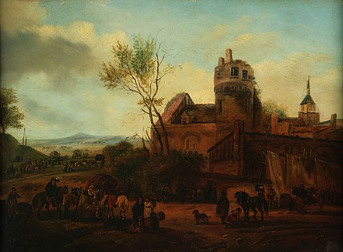 Landscape with camp, , 