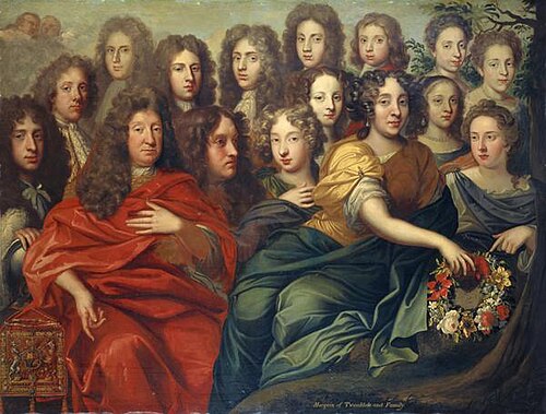 The Family of John Hay, 1st Marquess Tweeddale, 1626 - 1697. Lord High Chancellor of Scotland, 1695, 