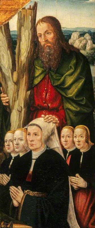 Saint Andrew with the Donor's Wife and Daughters, 1600, 
