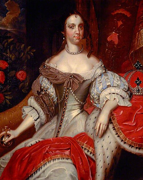 Catherine of Braganza, 1638 - 1705. Queen of Charles II, 1663, 