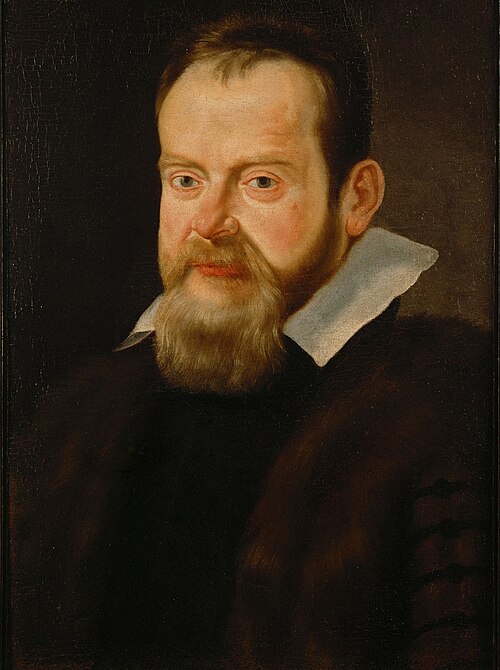 Galileo Galilei (1564-1642) in pelzverbrämtem Mantel, Brustbild, 1611, 