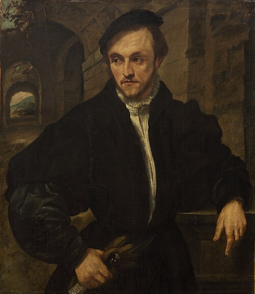 Bildnis eines Mannes vor antiker Gewölbearchitektur, 1540, 