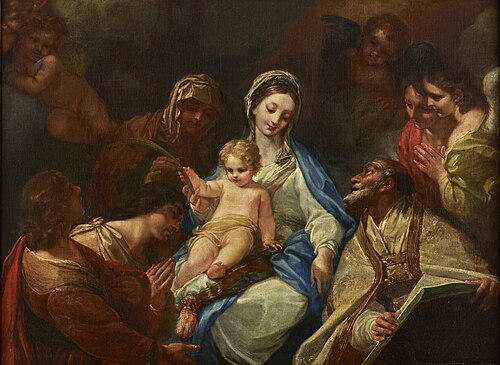 Madonna mit Kind, Heiligen und Engeln, 1720, 