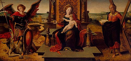 Virgin and Child with Saints Michael and Andrew, 1550, 
