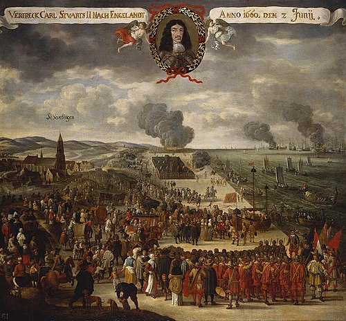 The Departure of Charles II (1630-1685) from Scheveningen, 1672, 