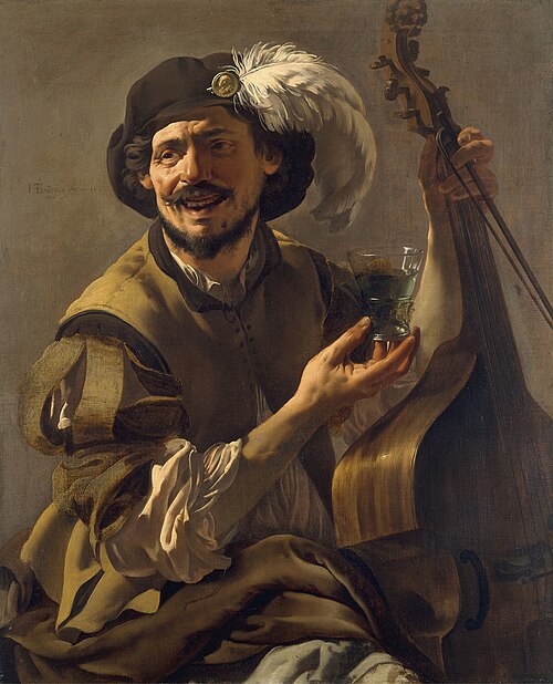 A laughing Bravo with a Bass Viol and a Glass, 1625, 