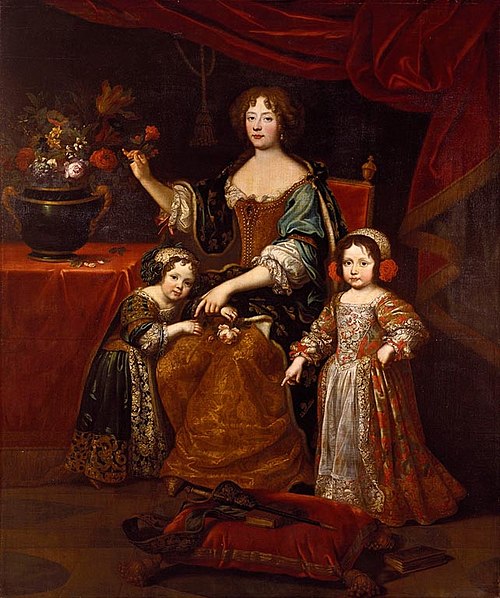 Elisaberth-Charlotte de Bavière, duchesse d'Orléans, et ses enfants, 1683, 