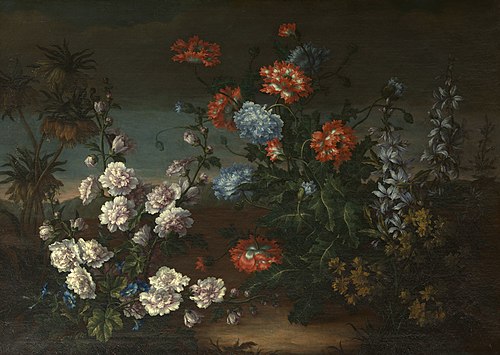 Still-Life with Flowers in a Landscape, 1674, 