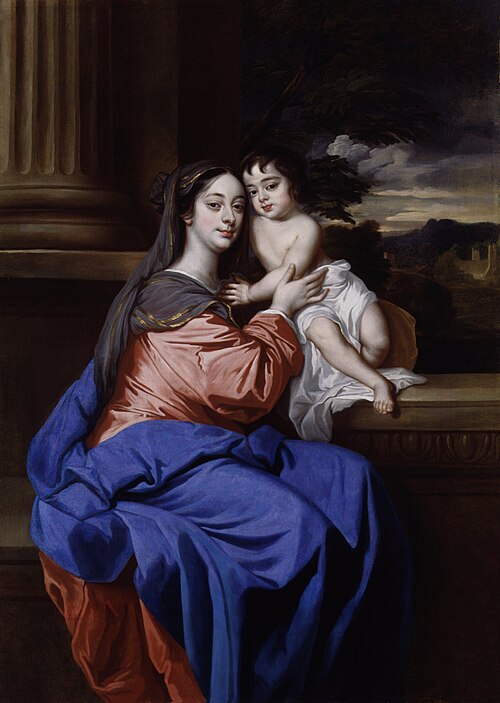 Barbara Palmer (née Villiers), Duchess of Cleveland with her son, Charles Fitzroy, as Madonna and Ch, 1664, 