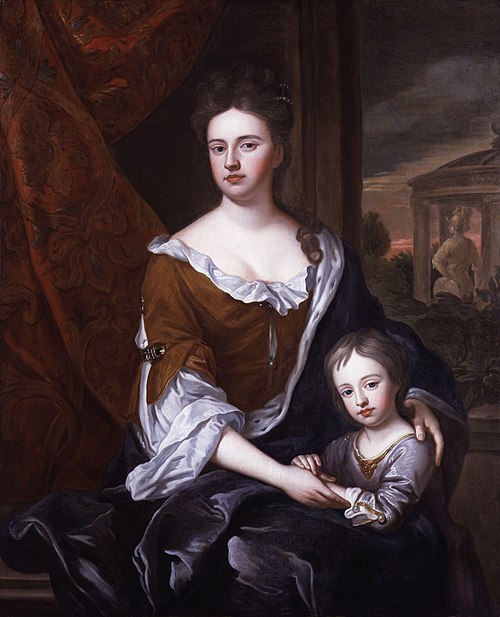 Queen Anne with her son William, Duke of Gloucester, 1694, 