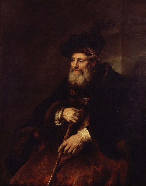 Seated old man with a stick, 1692, 