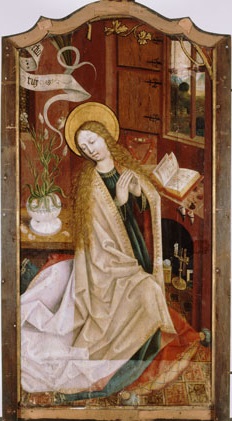 the adoration of the kings; on the back: the kneeling Madonna of the annunciation, 1474, 