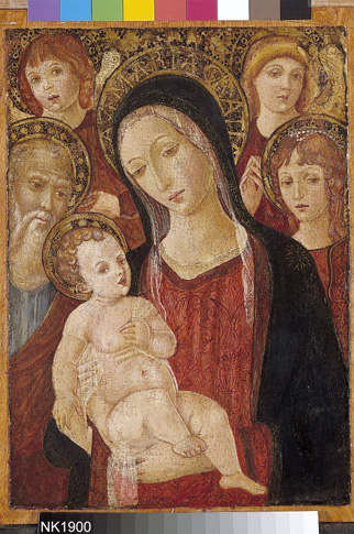 Madonna met kind, heiligen en engelen, 1450, 