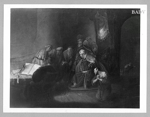Judas returning the thirty pieces of silver, 1639, 