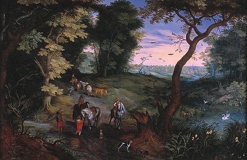Wooded Landscape with Horsemen and Cattle, 1620, 
