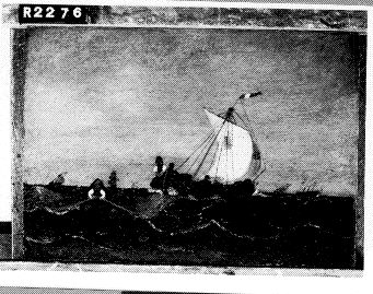 Zeilboten op een woelige zee, 1800, 