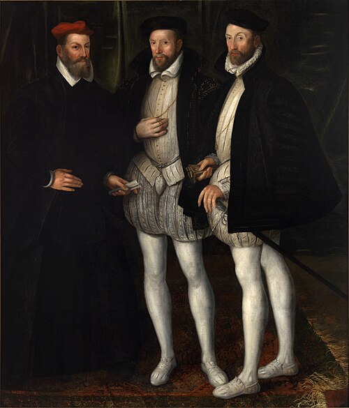 Portrait of the Brothers Gaspard (1519-1572), Odet (1517-1571) and François (1512-1569) de Châtillon, 1579, 