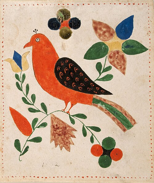 Bird Facing Left on Flowering Twig, 1882, 