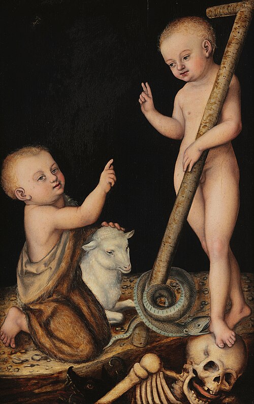 Le bébé Jésus adoré par Jean Baptiste enfants, 1535, 
