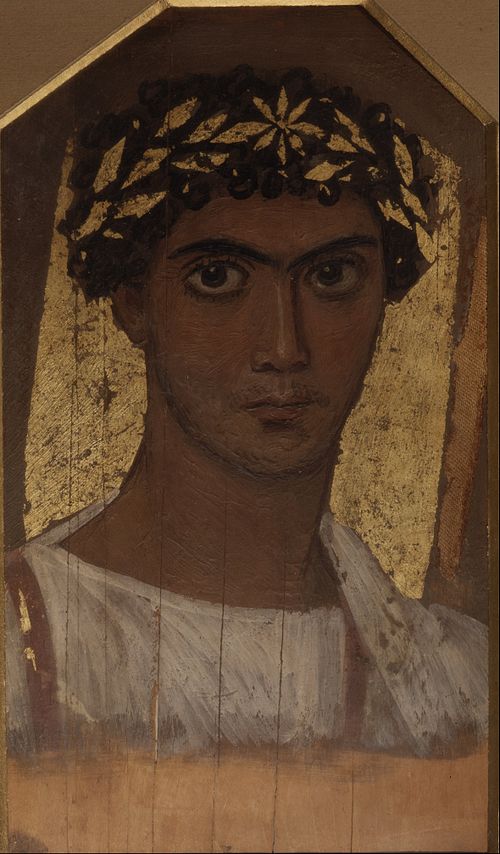 A young man in a gold wreath, , 