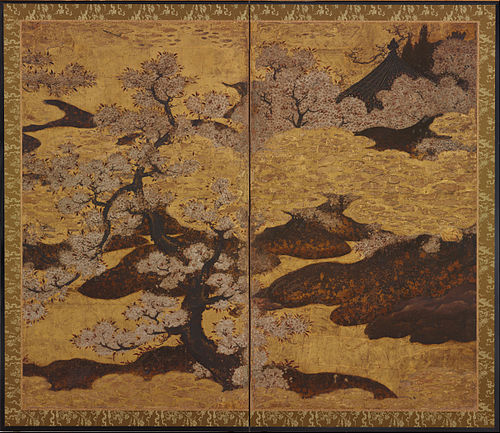 Blossoming cherry trees, 1500, 