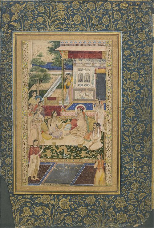 Jahangir and Prince Khurram feasted by Nur Jahan, 1624, 