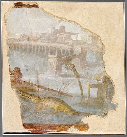 Wall Fragment with a Nile Landscape, , 
